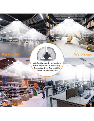 KERNOWO Luz de Garaje LED 140W 18500 Lúmenes 6000K E26