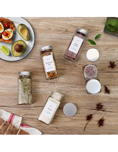 Organizador de Cajón de Especias KitHero con 24 Tarros y 216 Etiquetas