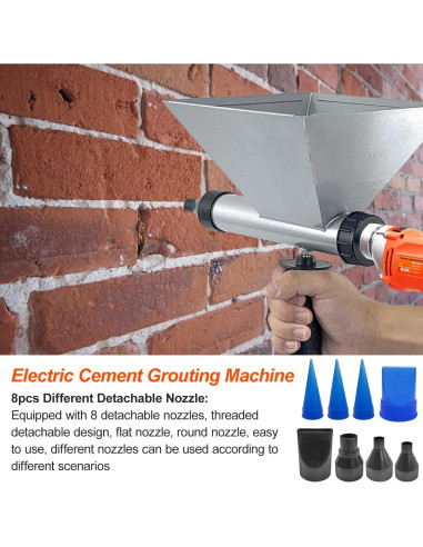 Bomba de Grout Eléctrica XINHNMUU 1.54 kg con 8 Boquillas