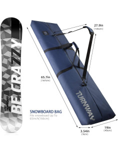 Bolsa de Snowboard TurnWay 165 cm Impermeable Unisex Azul 2