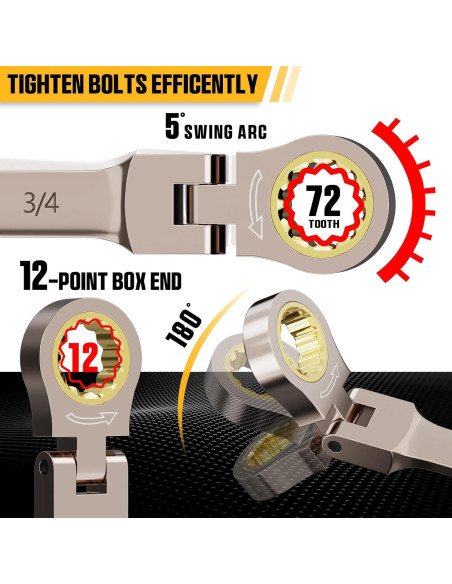 Juego de Llaves de Carraca Flexible 9PCS GRENPRO 8-19mm