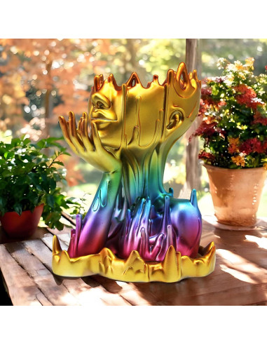 Maceta de Resina Arcoíris Poranlem Mujer Derretida 18cm