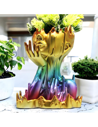 Maceta de Resina Arcoíris Poranlem Mujer Derretida 18cm