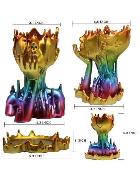 Maceta de Resina Arcoíris Poranlem Mujer Derretida 18cm