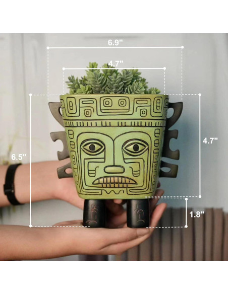 Maceta Ghost Face Forkai 17.5x14x16.8 cm con Drenaje