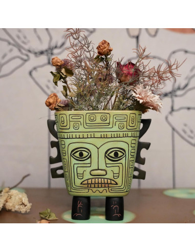 Maceta Ghost Face Forkai 17.5x14x16.8 cm con Drenaje