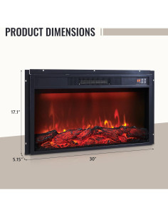 Chimenea Eléctrica Aitjunz LDFP30-INSERT 76.2 cm Control Remoto 2