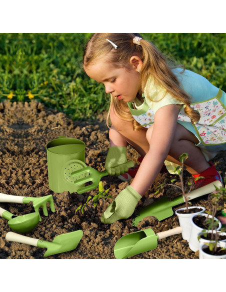 Juego de Jardinería para Niños Qtioucp 14 Piezas con Bolsa