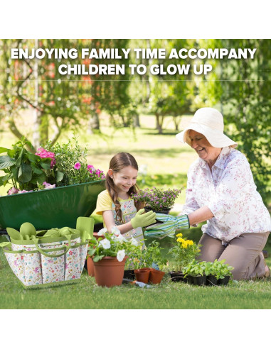 Juego de Jardinería para Niños Qtioucp 14 Piezas con Bolsa