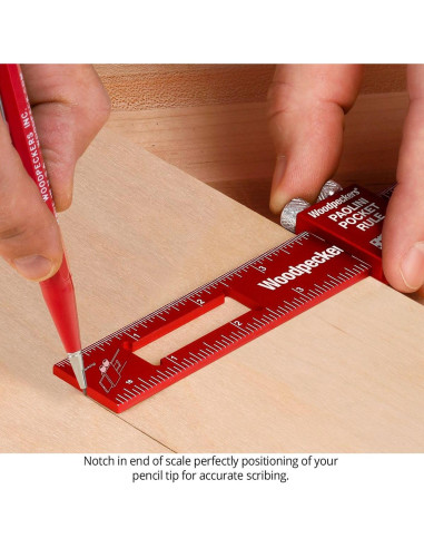 Regla de bolsillo Paolini Woodpeckers - Aluminio 150/200/300mm