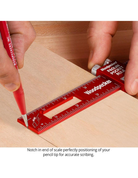 Regla de bolsillo Paolini Woodpeckers - Aluminio 150/200/300mm