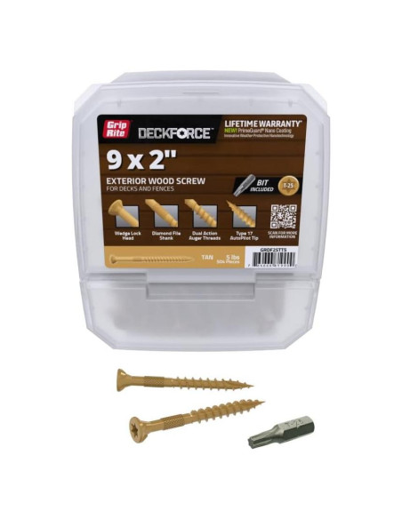 Tornillos de Madera Grip-Rite 9 x 5 cm Beige Caja 5lb