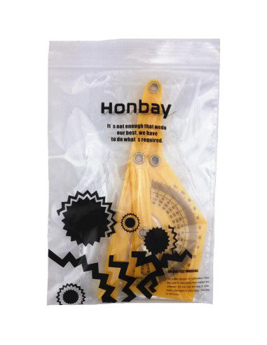 Transportador de Plástico Honbay 15.5x6.5cm Amarillo