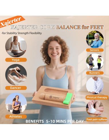 Tablero de Equilibrio de Corcho Xajerter para Pies y Tobillos
