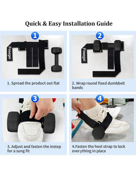 Accesorio de Pie para Mancuernas Fosegei Ajustable Negro