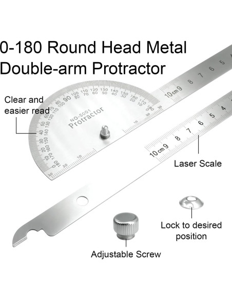Juego de Transportador y Compás EQUNROY 10cm Acero Inoxidable Juego de Transportador y Compás EQUNROY 10cm Acero Inoxidable