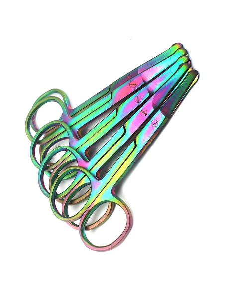 Juego de 5 Tijeras de Seguridad Rainbow Multi Titanio 8.89 cm