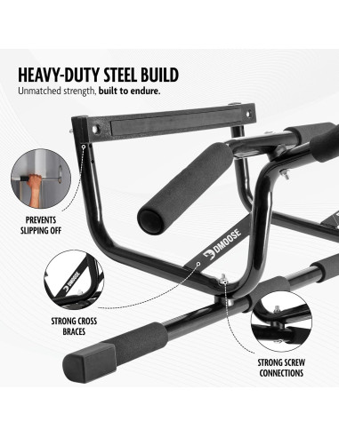 Barra de Dominadas DMoose Fitness para Puerta - 113 kg - Sin Tornillos