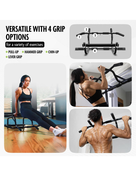 Barra de Dominadas DMoose Fitness para Puerta - 113 kg - Sin Tornillos