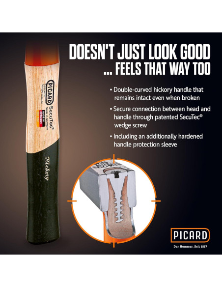 Martillo de Minería Picard SecuTec 1250g con Mango de Hickory