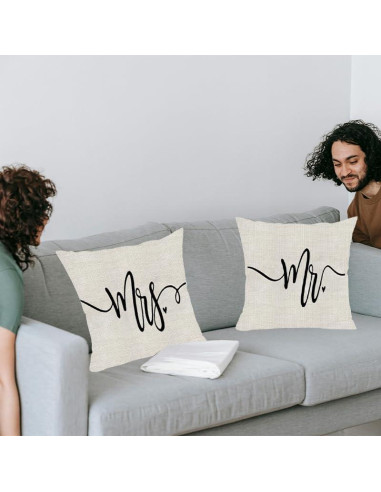 Juego de Fundas de Almohada Decorativas Tofwaol 18x18 cm Algodón