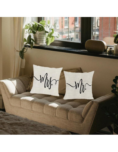 Juego de Fundas de Almohada Decorativas Tofwaol 18x18 cm Algodón