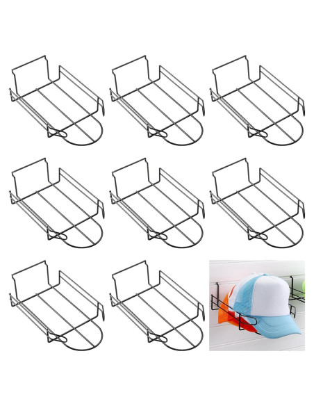Soportes de Sombreros de Alambre Blulu - 8 Piezas Negro