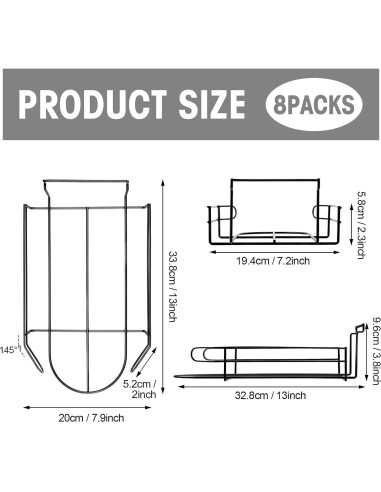 Soportes de Sombreros de Alambre Blulu - 8 Piezas Negro