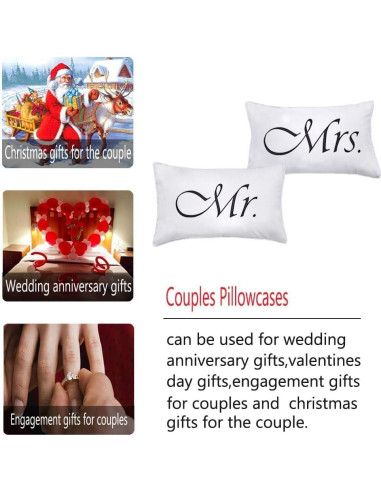 Fundas de Almohada Sr. y Sra. DasyFly 78x48cm Algodón