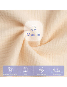 FUNUPUP Funda de Muselina para Lounger de Bebé 80x54cm Beige 2