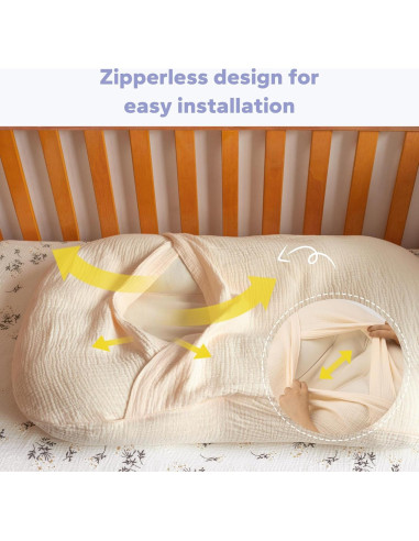 FUNUPUP Funda de Muselina para Lounger de Bebé 80x54cm Beige