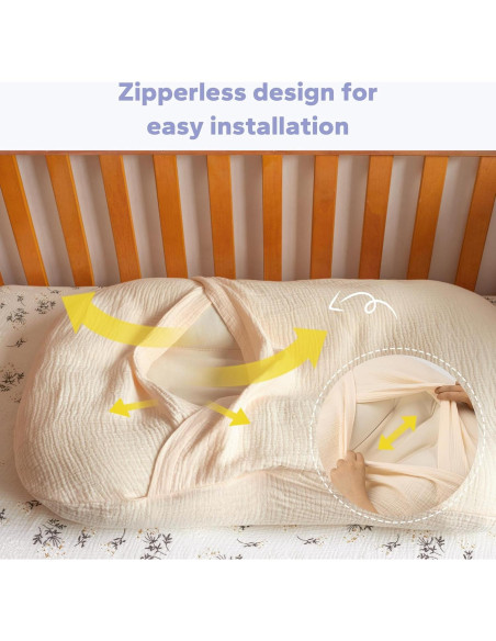 FUNUPUP Funda de Muselina para Lounger de Bebé 80x54cm Beige