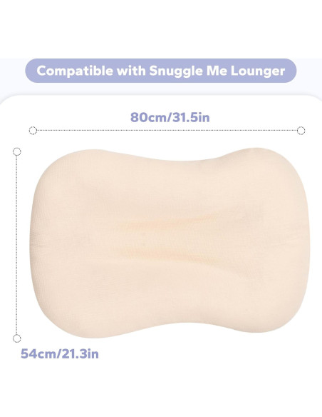 FUNUPUP Funda de Muselina para Lounger de Bebé 80x54cm Beige