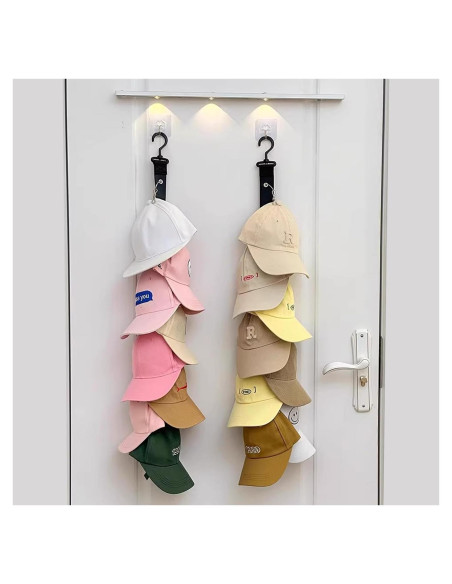 Organizador de Sombreros Resdenio 2 Pcs Negro para 16 Gorras