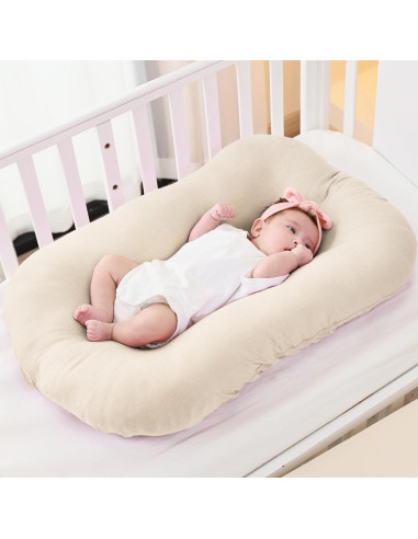 FUNUPUP Funda de Muselina para Lounger de Bebé 80x54cm Beige