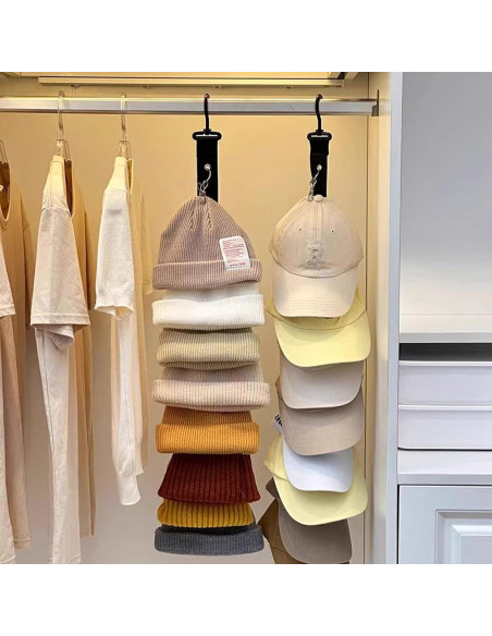 Organizador de Sombreros Resdenio 2 Pcs Negro para 16 Gorras