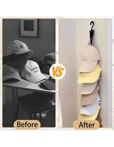 Organizador de Sombreros Resdenio 2 Pcs Negro para 16 Gorras