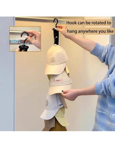 Organizador de Sombreros Resdenio 2 Pcs Negro para 16 Gorras