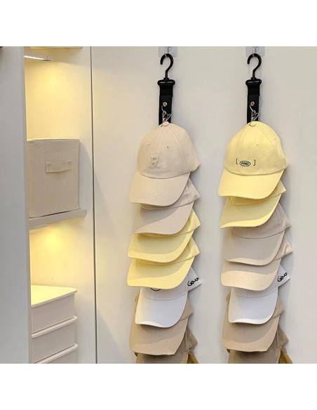 Organizador de Sombreros Resdenio 2 Pcs Negro para 16 Gorras