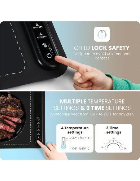 Alfombrilla Calentadora Eléctrica JAPPZOUU 60.96x40.64 cm 4Temp