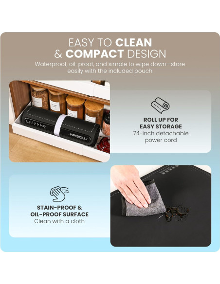 Alfombrilla Calentadora Eléctrica JAPPZOUU 60.96x40.64 cm 4Temp