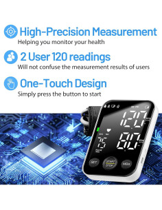 Monitor de Presión Arterial Digital Jamr C02 LED 2 Usuarios 2
