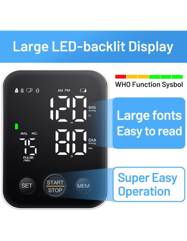 Monitor de Presión Arterial Digital Jamr C02 LED 2 Usuarios