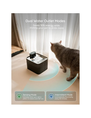 Fuente de Agua Inalámbrica BELLA & PAL 4.2L Acero Inoxidable