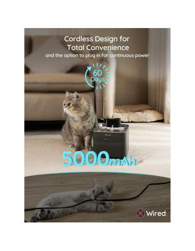 Fuente de Agua Inalámbrica BELLA & PAL 4.2L Acero Inoxidable