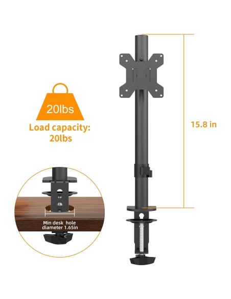 Soporte de Monitor Pholiten Ajustable 13-32" VESA 9.07kg