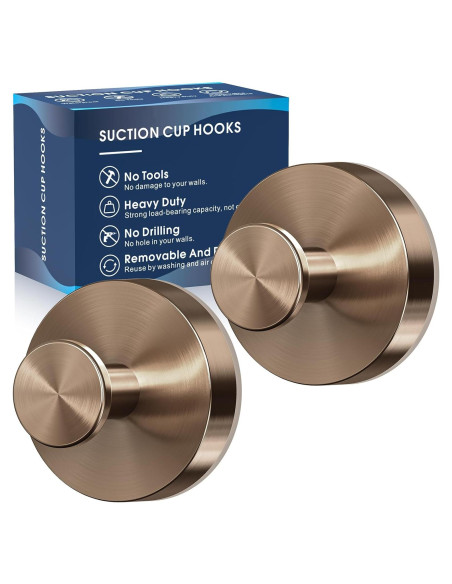 Ganchos de Ventosa para Ducha MOTAIPEAK 2 Pcs Bronce Champán