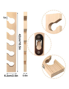 Soporte para Gorras de Béisbol Vavili 2 PCS Madera 5 Ganchos 2