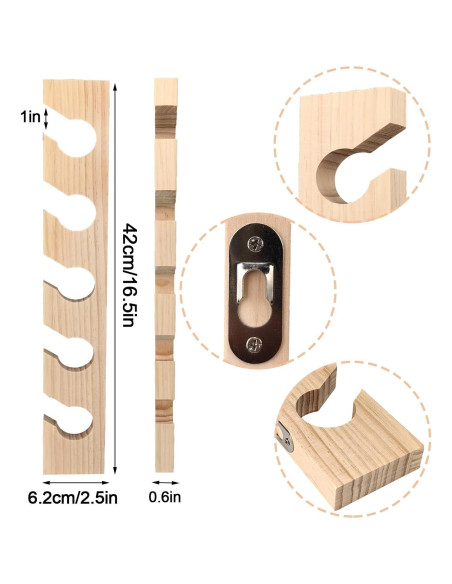 Soporte para Gorras de Béisbol Vavili 2 PCS Madera 5 Ganchos Soporte para Gorras de Béisbol Vavili 2 PCS Madera 5 Ganchos