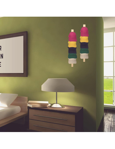 Soporte para Gorras de Béisbol Vavili 2 PCS Madera 5 Ganchos